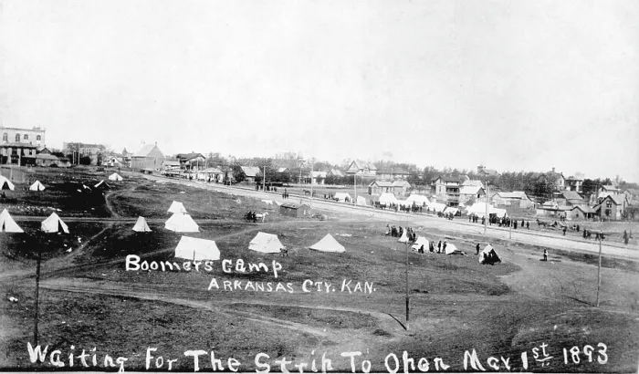 Framed Print : Boomers Camp, waiting for the strip to open, Arkansas City, Kansas, photograph, March 1, 1893 Framed Print : Boomers Camp, waiting for the strip to open, Arkansas City, Kansas, photograph, March 1, 1893