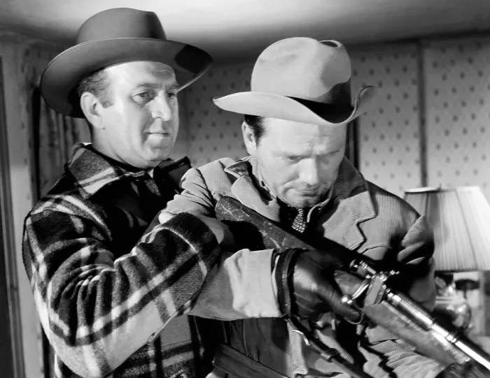 Framed Print : BORDER INCIDENT, from left: Howard DaSilva, Charles McGraw, 1949