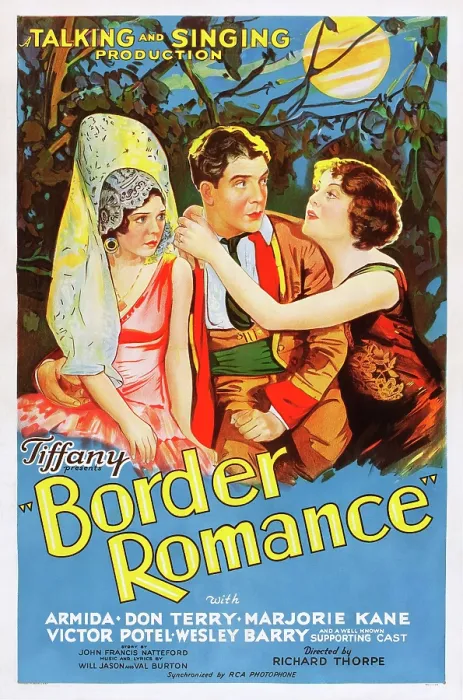 Framed Print : BORDER ROMANCE, US poster art, Armida, (left), Don Terry, (center), 1929