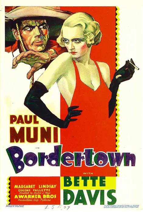 Framed Print : BORDERTOWN, Paul Muni, Bette Davis on midget window card, 1935 Framed Print : BORDERTOWN, Paul Muni, Bette Davis on midget window card, 1935