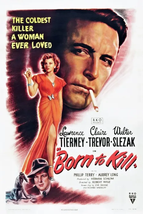 Framed Print : BORN TO KILL, Claire Trevor, Walter Slezak (bottom), Lawrence Tierney, 1947