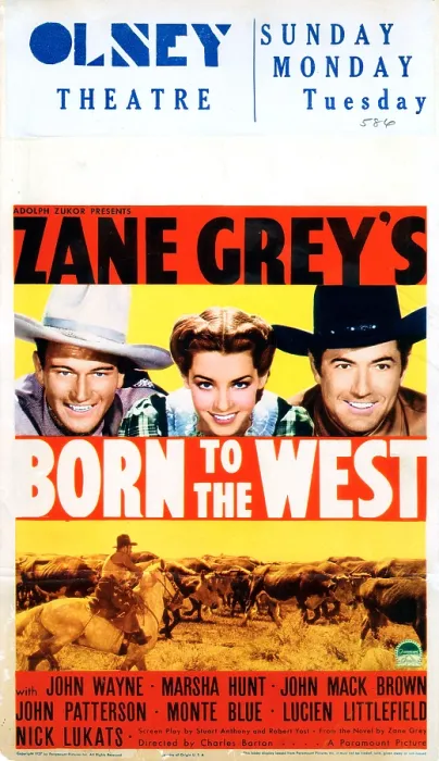 Framed Print : BORN TO THE WEST, (aka HELL TOWN), US poster, John Wayne, Marsha Hunt, Johnny Mack Brown, 1937