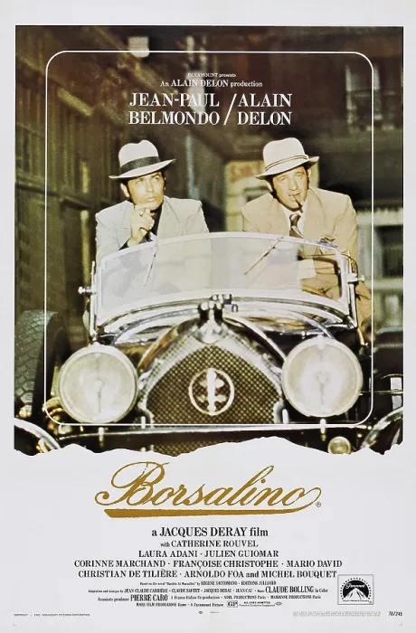 Framed Print : BORSALINO, l-r: Alain Delon, Jean-Paul Belmondo on poster art, 1970