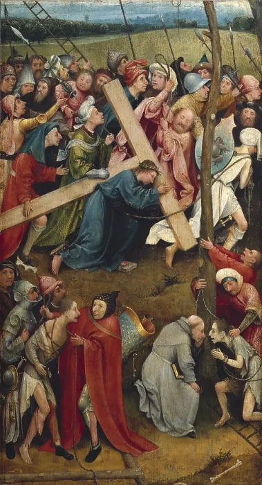 Framed Print : Bosch, Hieronymus Van Aeken, called (1450-1516). Christ Carrying the Cross. 1490s. Work belonging to one of the shutters from an altarpiece. Flemish art. Oil on canvas. AUSTRIA Framed Print : Bosch, Hieronymus Van Aeken, called (1450-1516). Christ Carrying the Cross. 1490s. Work belonging to one of the shutters from an altarpiece. Flemish art. Oil on canvas. AUSTRIA
