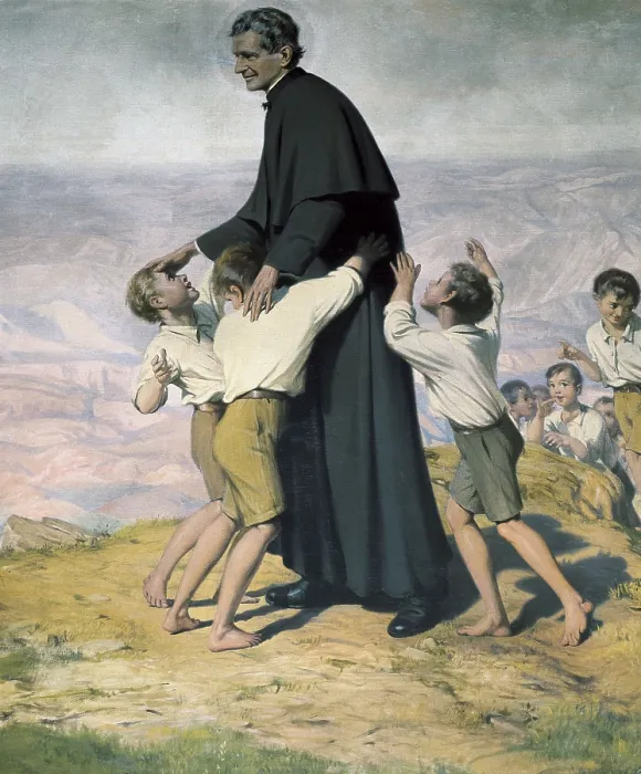 Framed Print : BoscoSaint John (1815-1888). Italian priest and educator. Painting by Ramon Bofarull. Painting. AISA / Everett Collection - Image has fine art copyright