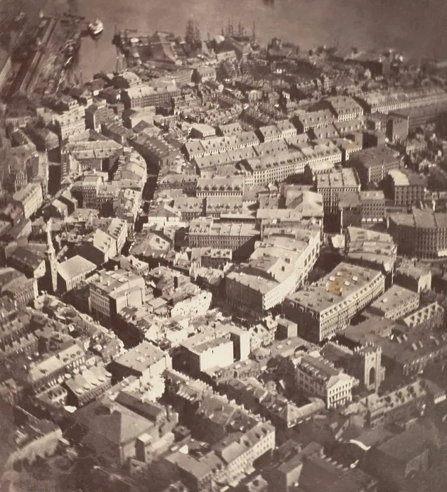 Framed Print : Boston, as the Eagle and the Wild Goose See It, Oct. 2, 1860 photograph by James Wallace Black