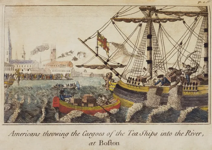 Framed Print : The Boston Tea Party, Dec. 16, 1773. The Sons of Liberty, costumed as Mohawk Indians, throwing three cargoes of the Tea ships into Boston harbor, on December 16, 1773 Framed Print : The Boston Tea Party, Dec. 16, 1773. The Sons of Liberty, costumed as Mohawk Indians, throwing three cargoes of the Tea ships into Boston harbor, on December 16, 1773