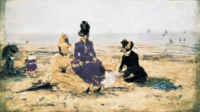 Framed Print : BOUDIN, Eugne (1824-1898). On the Beach at Trouville. 1887. Impressionism. Oil on canvas. UNITED STATES OF AMERICA. Washington. National Gallery of Art Framed Print : BOUDIN, Eugne (1824-1898). On the Beach at Trouville. 1887. Impressionism. Oil on canvas. UNITED STATES OF AMERICA. Washington. National Gallery of Art
