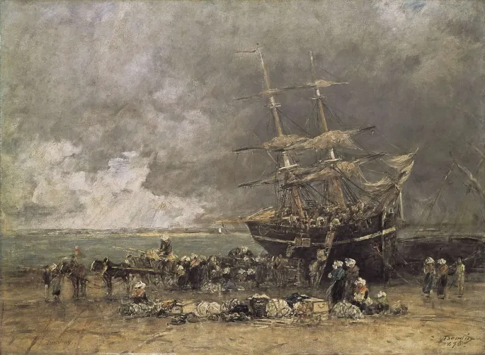 Framed Print : BOUDIN, Eugne (1824-1898). Return of the Terre-Neuvier (Retour du Terre-Neuvas). 1875. Impressionism. Oil on wood. UNITED STATES OF AMERICA. Washington. National Gallery of Art Framed Print : BOUDIN, Eugne (1824-1898). Return of the Terre-Neuvier (Retour du Terre-Neuvas). 1875. Impressionism. Oil on wood. UNITED STATES OF AMERICA. Washington. National Gallery of Art