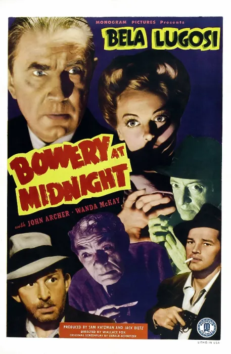 Framed Print : BOWERY AT MIDNIGHT, US poster art, Bela Lugosi, (top left), 1942 Framed Print : BOWERY AT MIDNIGHT, US poster art, Bela Lugosi, (top left), 1942