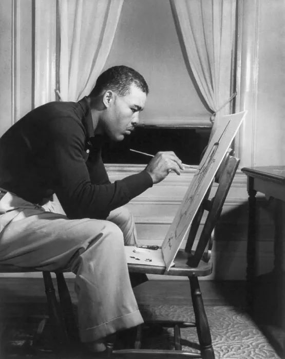 Framed Print : Boxer Joe Louis painting a picture for Urban League Guild Exhibit, Sept. 1949 - (BSLOC_2014_17_154) Framed Print : Boxer Joe Louis painting a picture for Urban League Guild Exhibit, Sept. 1949 - (BSLOC_2014_17_154)