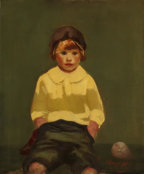 Framed Print : BOY WITH BASEBALL, by George Luks, c. 1925, American painting, oil on canvas