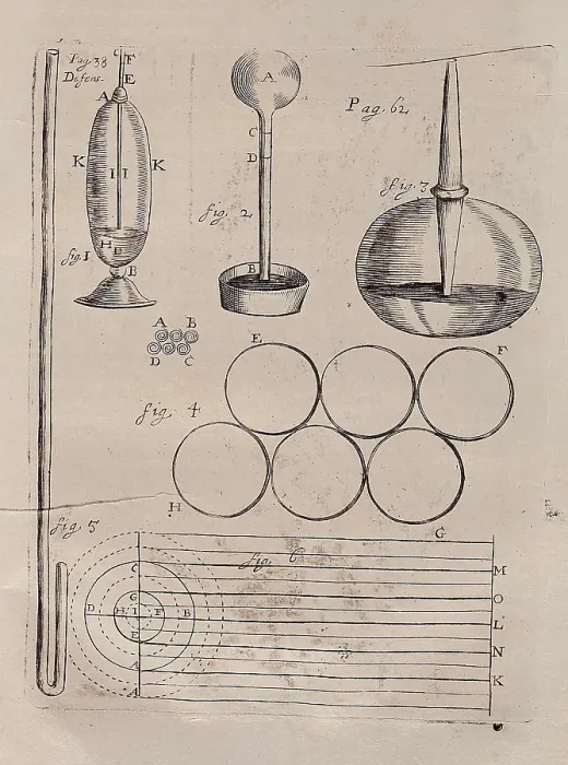 Framed Print : BOYLE, Robert (1627-1691). Illustrated page with laboratory material from 'Defensio doctrinae de elatere et gravitate aeris', Robert Boyle's work