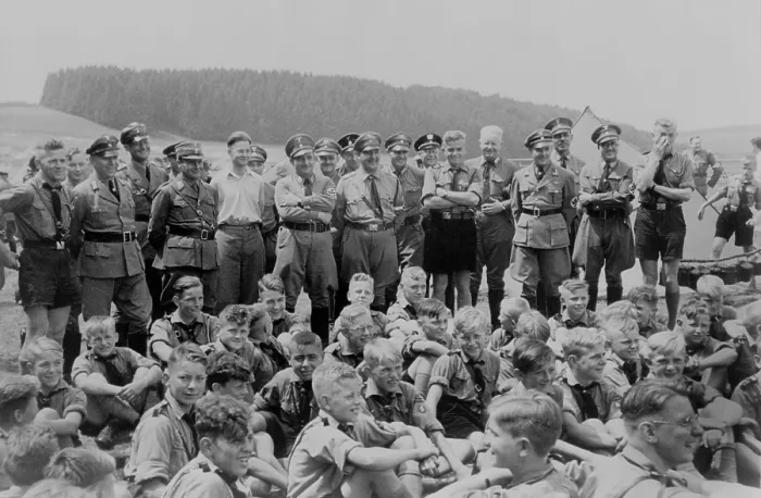 Framed Print : Boys camp is visited by Nazi leadership of the Hitler Youth. Stolberg am Harz, Germany, 1936. (BSLOC_2013_11_25)