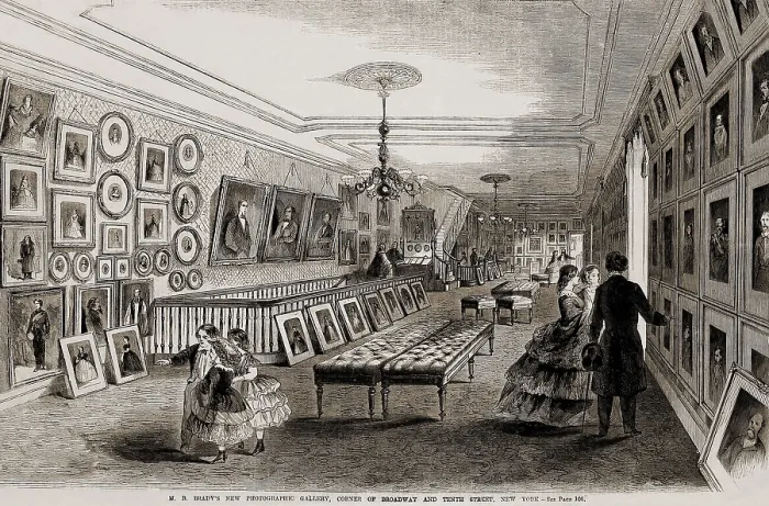 Framed Print : Bradys New Photographic Gallery, on the corner of Broadway and Tenth Street, NYC, in 1861 Framed Print : Bradys New Photographic Gallery, on the corner of Broadway and Tenth Street, NYC, in 1861