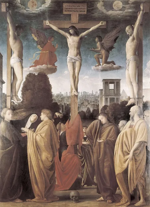 Framed Print : BRAMANTINO, Bartolomeo Guardi, also called (1450-1536). Crucifixion. ca. 1515. Renaissance art. Oil on canvas. ITALY. Milan. Pinacotheca of Brera Framed Print : BRAMANTINO, Bartolomeo Guardi, also called (1450-1536). Crucifixion. ca. 1515. Renaissance art. Oil on canvas. ITALY. Milan. Pinacotheca of Brera