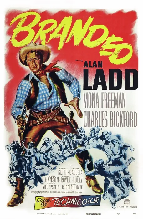 Framed Print : BRANDED, US poster art, Alan Ladd, 1950