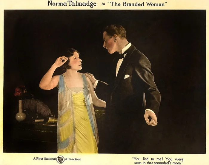 Framed Print : THE BRANDED WOMAN, l-r: Norma Talmadge, Percy Marmont on lobbycard, 1920 Framed Print : THE BRANDED WOMAN, l-r: Norma Talmadge, Percy Marmont on lobbycard, 1920