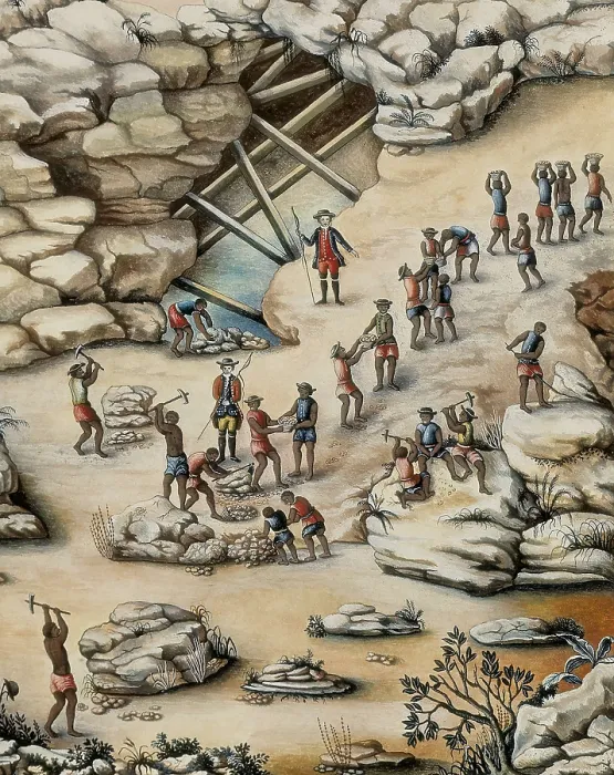 Framed Print : Brazil (18th c.). Slaves in a diamond mine. AISA / Everett Collection**US SALES ONLY** Framed Print : Brazil (18th c.). Slaves in a diamond mine. AISA / Everett Collection**US SALES ONLY**