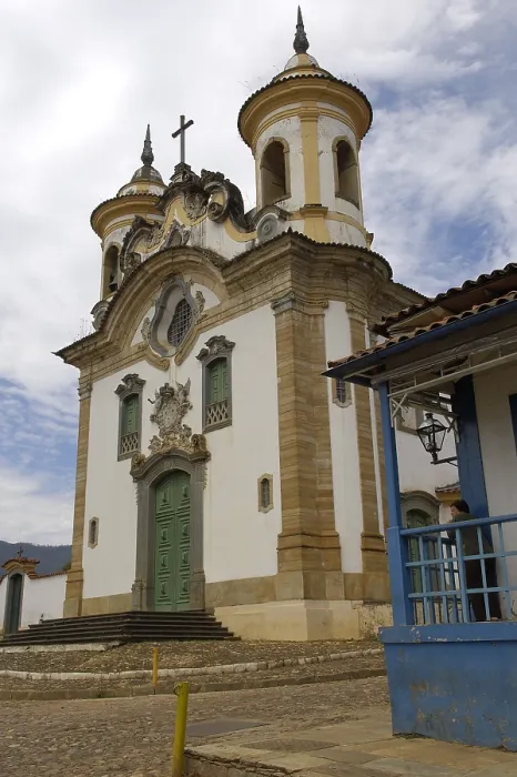 Framed Print : BRAZIL. Mariana. Square Minas Gerais. Church of Carmen. Colonial baroque. - Rafa Perez / Iberfoto / Everett Collection (152017)**US SALES ONLY**