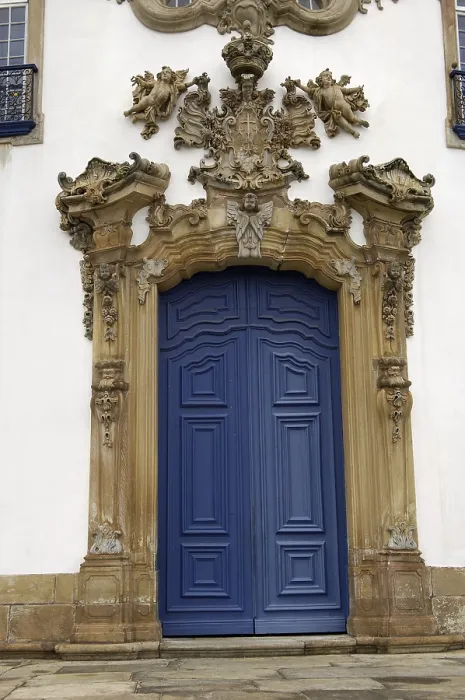Framed Print : BRAZIL. Ouro Preto. Facade of the Church Nossa Senhora do Carmo (Our Lady of Carmen), work by Aleijadinho. Colonial baroque. Architecture