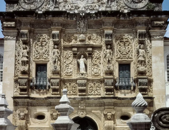 Framed Print : BRAZIL. Salvador. Church of Sao Francisco. Detail of the facade. Central niche with statue of St. Francis of Assisi. Colonial baroque. Sculpture; Architecture Framed Print : BRAZIL. Salvador. Church of Sao Francisco. Detail of the facade. Central niche with statue of St. Francis of Assisi. Colonial baroque. Sculpture; Architecture