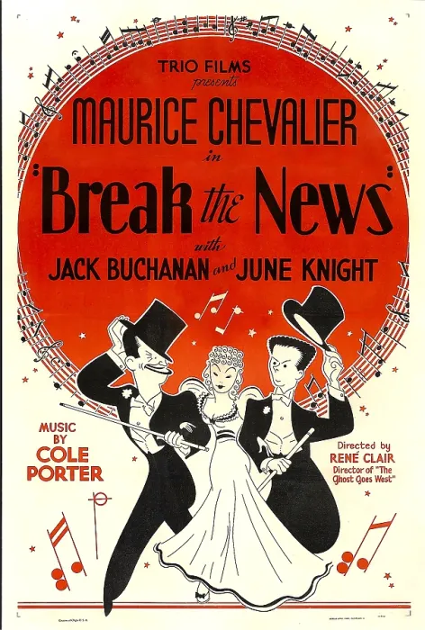 Framed Print : BREAK THE NEWS, from left: Maurice Chevalier, June Knight, Jack Buchanan, 1938 Framed Print : BREAK THE NEWS, from left: Maurice Chevalier, June Knight, Jack Buchanan, 1938