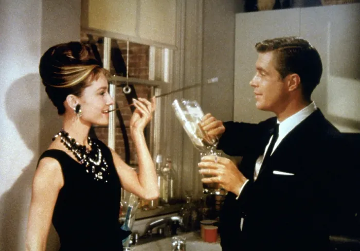 Framed Print : BREAKFAST AT TIFFANY'S, (from left): Audrey Hepburn, George Peppard, 1961