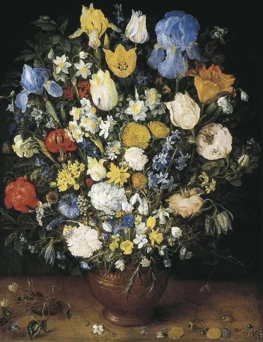 Framed Print : Breugel, Jan, The Elder, called 'Velvet Bruegel' (1568-1625). Bouquet in a Clay Vase. 1599. Flemish art. Oil on wood. AUSTRIA. Vienna Framed Print : Breugel, Jan, The Elder, called 'Velvet Bruegel' (1568-1625). Bouquet in a Clay Vase. 1599. Flemish art. Oil on wood. AUSTRIA. Vienna