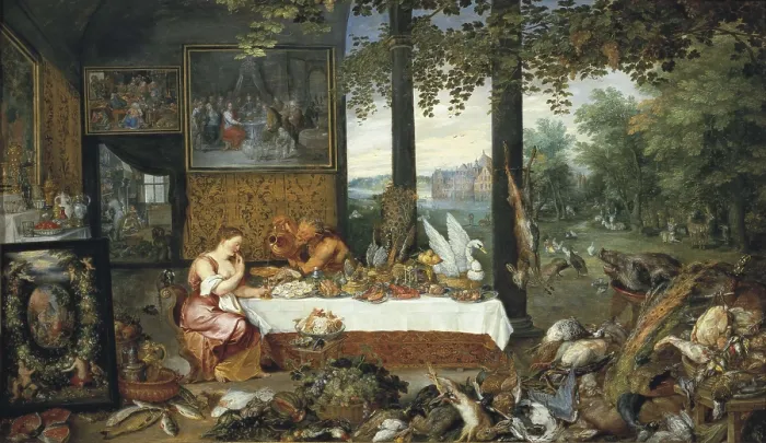 Framed Print : Breugel, Jan, The Elder, called 'Velvet Bruegel' (1568-1625). Allegory of Taste. 1618. Work made together with 'The Sense of Touch'. Baroque art. Oil on wood Framed Print : Breugel, Jan, The Elder, called 'Velvet Bruegel' (1568-1625). Allegory of Taste. 1618. Work made together with 'The Sense of Touch'. Baroque art. Oil on wood