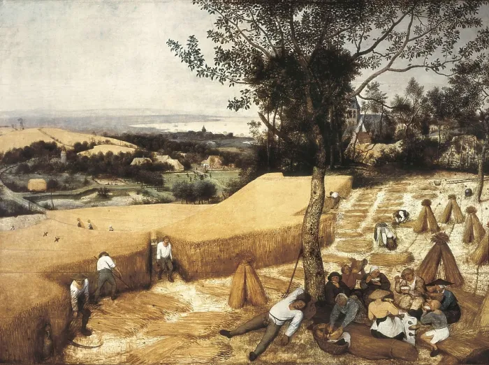 Framed Print : Breugel, Pieter, The Elder, called 'Peasant Bruegel' (1525-1569). The Harvesters. 1565. Flemish art. Oil on wood. UNITED STATES OF AMERICA. New York City