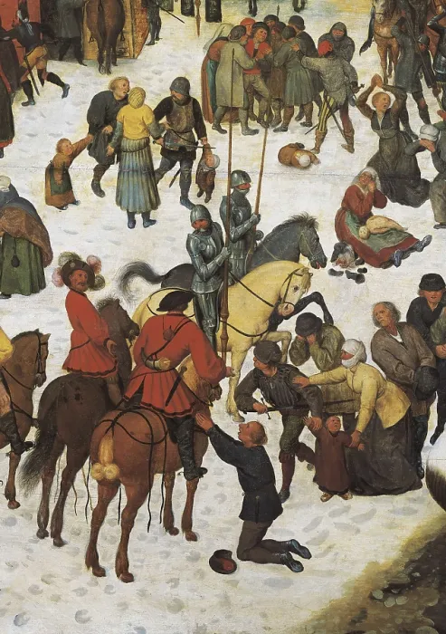Framed Print : Breugel, Pieter, The Elder, called 'Peasant Bruegel' (1525-1569). Massacre of the Innocents. 1560s. Lower central detail depicting some scenes of the massacre