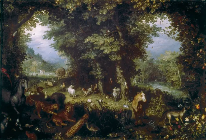 Framed Print : BreugelJanThe Eldercalled 'Velvet Bruegel' (1568-1625). The Earthly Paradise. 1607 - 1608. Flemish art. Oil on canvas. FRANCE. Paris. Louvre Museum