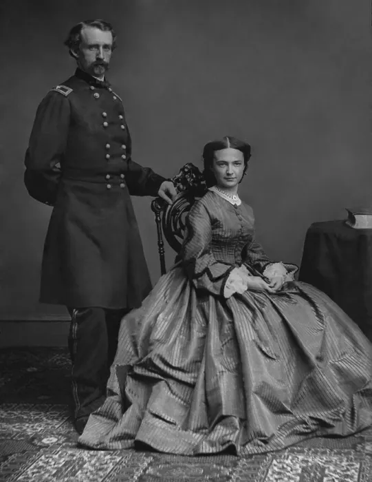 Framed Print : Brevet Brigadier General George Armstrong Custer and his wife, the beautiful and intelligent Elizabeth Clift Custer, ca. 1865 Framed Print : Brevet Brigadier General George Armstrong Custer and his wife, the beautiful and intelligent Elizabeth Clift Custer, ca. 1865