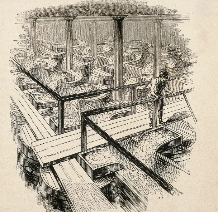 Framed Print : Brewing. Published in 'The Arts and Industry of all Nations' around 1860 by Charles Knight. Engraving