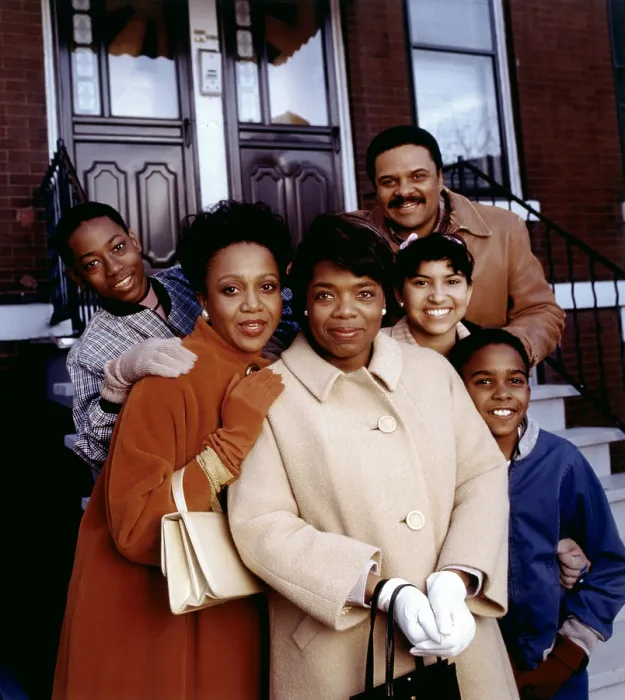Framed Print : BREWSTER PLACE, (l-r): Steven Crump, Brenda Pressley, Oprah Winfrey, DeLeon Richards, Jason Weaver, John Cothran Jr. 1990 Framed Print : BREWSTER PLACE, (l-r): Steven Crump, Brenda Pressley, Oprah Winfrey, DeLeon Richards, Jason Weaver, John Cothran Jr. 1990