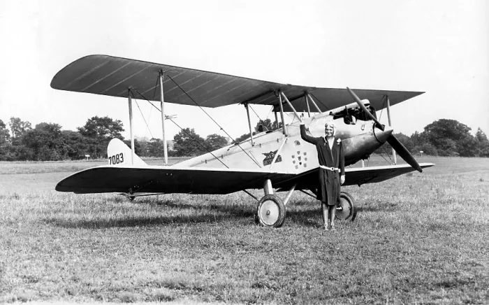 Framed Print : BRIARCLIFF, NY--Miss Amelia Earhart, the well-known pilot, tested out for the first time the Avro-Avian biplane which she bought from Lady Heath of England