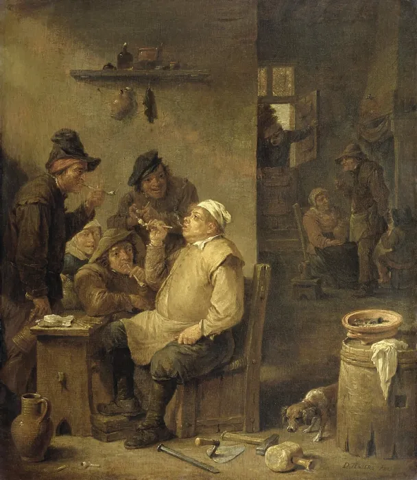 Framed Print : Bricklayer Smoking a Pipe, by David Teniers (II), 1630-60, Flemish painting, oil on panel