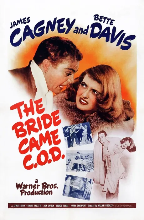 Framed Print : THE BRIDE CAME C.O.D. US poster art, top from left: James Cagney, Bette Davis, bottom from left: James Cagney, Bette Davis, 1941