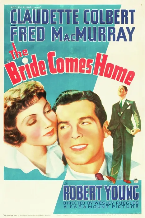 Framed Print : THE BRIDE COMES HOME, l-r: Claudette Colbert, Fred MacMurray on U.S. poster art, 1935