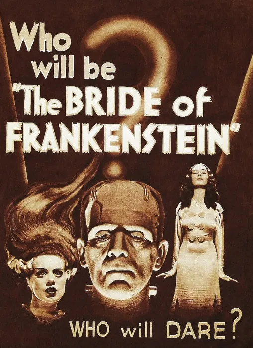 Framed Print : THE BRIDE OF FRANKENSTEIN, l-r: Elsa Lanchester, Boris Karloff, Valerie Hobson on herald poster art, 1935 Framed Print : THE BRIDE OF FRANKENSTEIN, l-r: Elsa Lanchester, Boris Karloff, Valerie Hobson on herald poster art, 1935