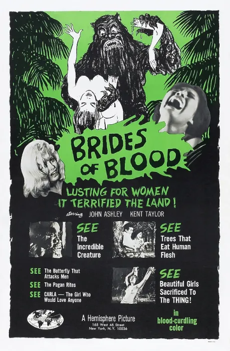 Framed Print : BRIDES OF BLOOD, US poster art, 1968