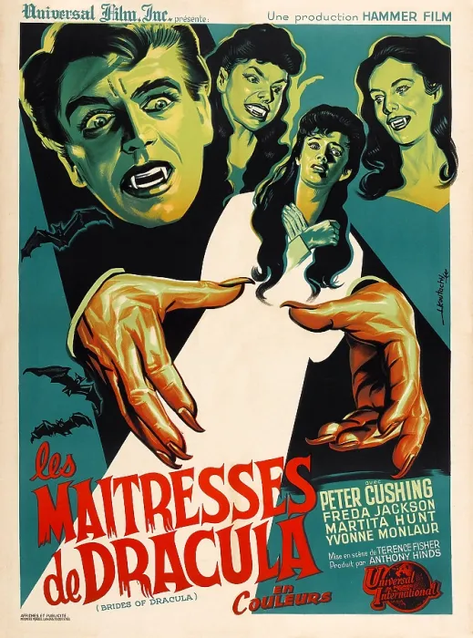 Framed Print : THE BRIDES OF DRACULA (aka LES MAITRESSES DE DRACULA), French poster art, 1960 Framed Print : THE BRIDES OF DRACULA (aka LES MAITRESSES DE DRACULA), French poster art, 1960