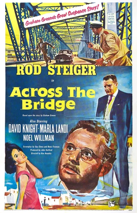 Framed Print : ACROSS THE BRIDGE, US poster, Rod Steiger, 1957
