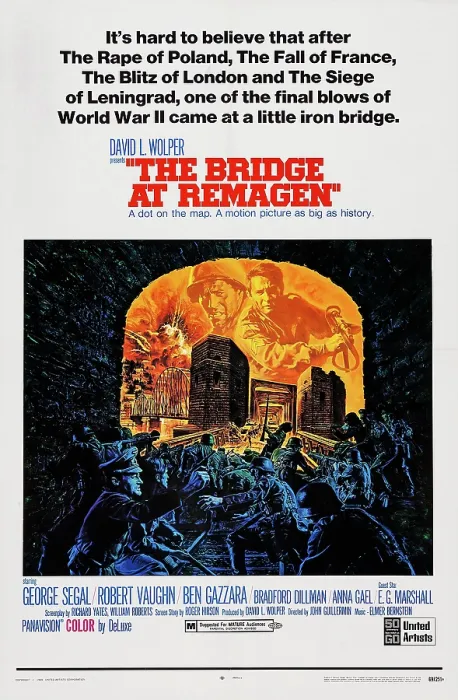 Framed Print : THE BRIDGE AT REMAGEN, US poster art, top from left: George Segal, Ben Gazzara, 1969 Framed Print : THE BRIDGE AT REMAGEN, US poster art, top from left: George Segal, Ben Gazzara, 1969