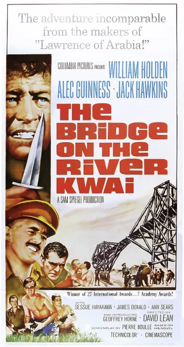 Framed Print : THE BRIDGE ON THE RIVER KWAI, US poster art, Jack Hawkins, Alec Guinness, William Holden, 1957