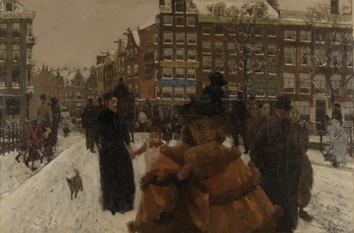 Framed Print : Bridge over the Singel at the Paleisstraat, Amsterdam, by George Hendrik Breitner, c. 1896. Dutch painting, oil on canvas