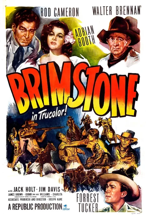 Framed Print : BRIMSTONE, US poster, top from left: Rod Cameron, Adrian Booth, Walter Brennan, bottom right: Forrest Tucker, 1949 Framed Print : BRIMSTONE, US poster, top from left: Rod Cameron, Adrian Booth, Walter Brennan, bottom right: Forrest Tucker, 1949