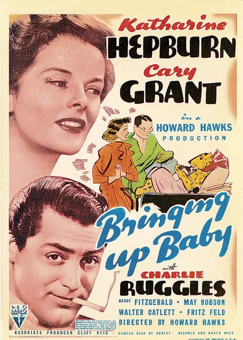 Framed Print : BRINGING UP BABY, left from top: Katharine Hepburn, Cary Grant on midget window card, 1938 Framed Print : BRINGING UP BABY, left from top: Katharine Hepburn, Cary Grant on midget window card, 1938