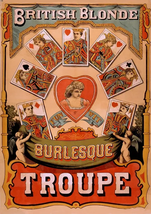 Framed Print : British Blondes Troupe introduced Burlesque to the U.S. during their 1868 American tour. This 1870 poster advertised the wit and fun of their Burlesque show Framed Print : British Blondes Troupe introduced Burlesque to the U.S. during their 1868 American tour. This 1870 poster advertised the wit and fun of their Burlesque show